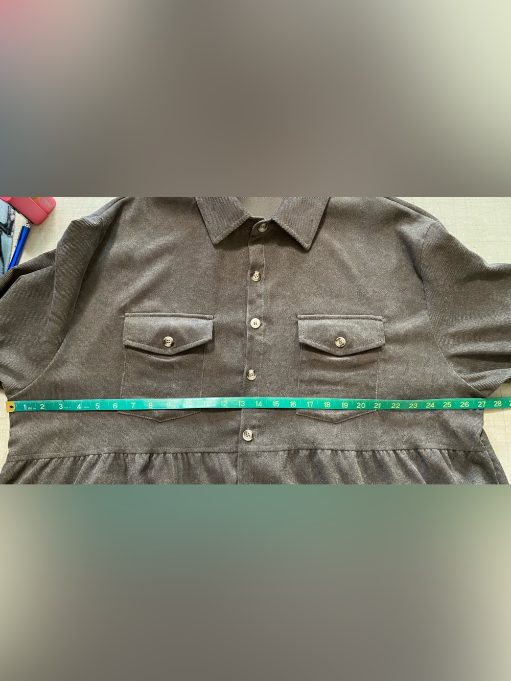 Women’s gray corduroy top - Picture 8 of 10